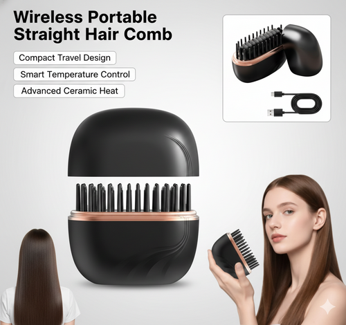 Wireless Portable Hair Straightening Comb
